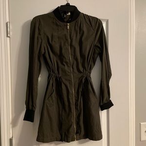 Dark green “pilot” style jacket with hood.